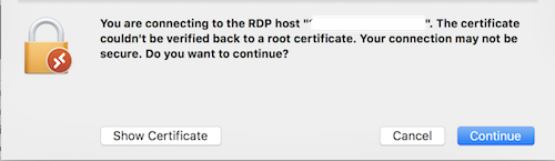 MacOS Microsoft Remote Desktop Certificate