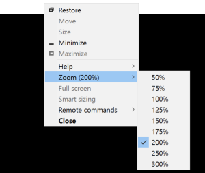 RDP session zooming